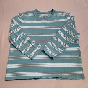 L.L.Bean Women’s 3/4 Sleeve Striped Tee Shirt Blue White Cotton Small